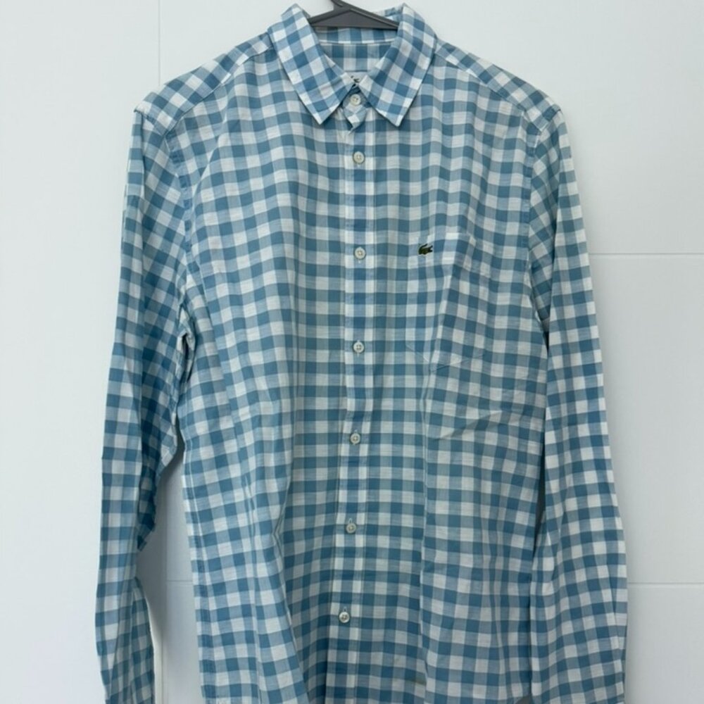 Lacoste Men’s Checkered Shirt – Size 38 / M – Classic Fit